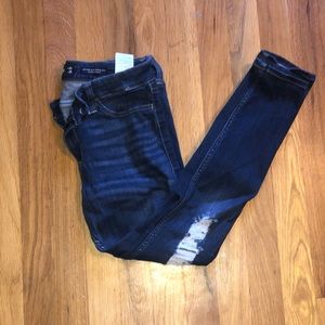 Low rise jean leggings crop